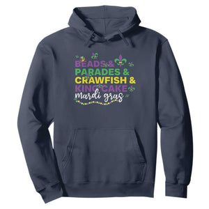 Beads Parades Crawfish King Cake Mardi Gras Hoodie TS10 Navy Print Your Wear