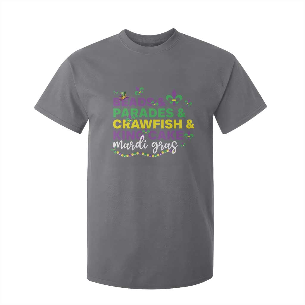 Beads Parades Crawfish King Cake Mardi Gras T Shirt For Kid TS10 Charcoal Print Your Wear