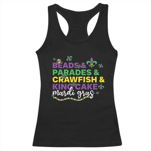 Beads Parades Crawfish King Cake Mardi Gras Racerback Tank Top TS10 Black Print Your Wear