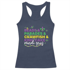 Beads Parades Crawfish King Cake Mardi Gras Racerback Tank Top TS10 Navy Print Your Wear