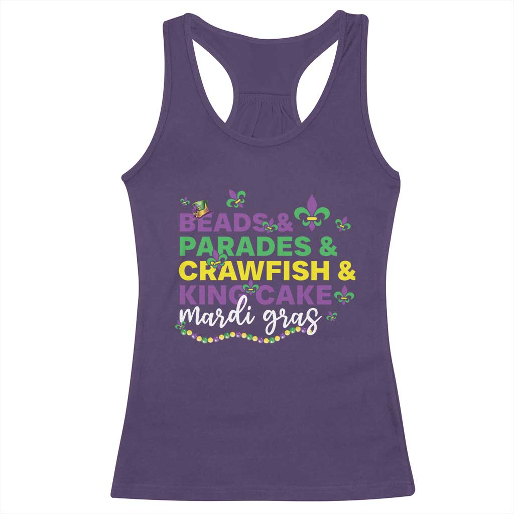 Beads Parades Crawfish King Cake Mardi Gras Racerback Tank Top TS10 Purple Print Your Wear