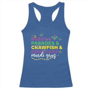 Beads Parades Crawfish King Cake Mardi Gras Racerback Tank Top TS10 Royal Blue Print Your Wear