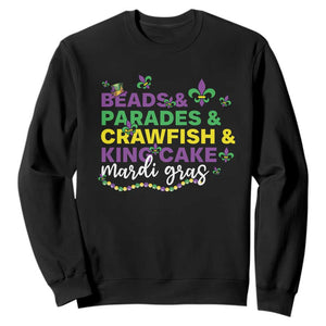 Beads Parades Crawfish King Cake Mardi Gras Sweatshirt TS10 Black Print Your Wear