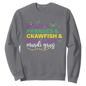Beads Parades Crawfish King Cake Mardi Gras Sweatshirt TS10 Charcoal Print Your Wear