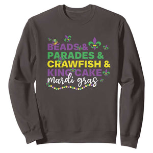 Beads Parades Crawfish King Cake Mardi Gras Sweatshirt TS10 Dark Chocolate Print Your Wear