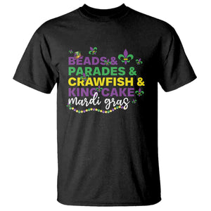 Beads Parades Crawfish King Cake Mardi Gras T Shirt TS10 Black Print Your Wear