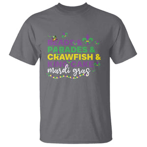Beads Parades Crawfish King Cake Mardi Gras T Shirt TS10 Charcoal Print Your Wear