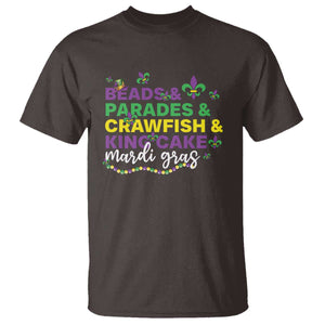 Beads Parades Crawfish King Cake Mardi Gras T Shirt TS10 Dark Chocolate Print Your Wear