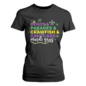 Beads Parades Crawfish King Cake Mardi Gras T Shirt For Women TS10 Black Print Your Wear