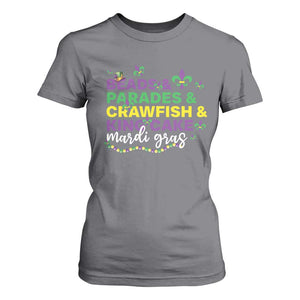 Beads Parades Crawfish King Cake Mardi Gras T Shirt For Women TS10 Charcoal Print Your Wear