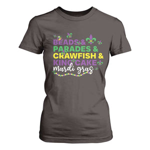 Beads Parades Crawfish King Cake Mardi Gras T Shirt For Women TS10 Dark Chocolate Print Your Wear
