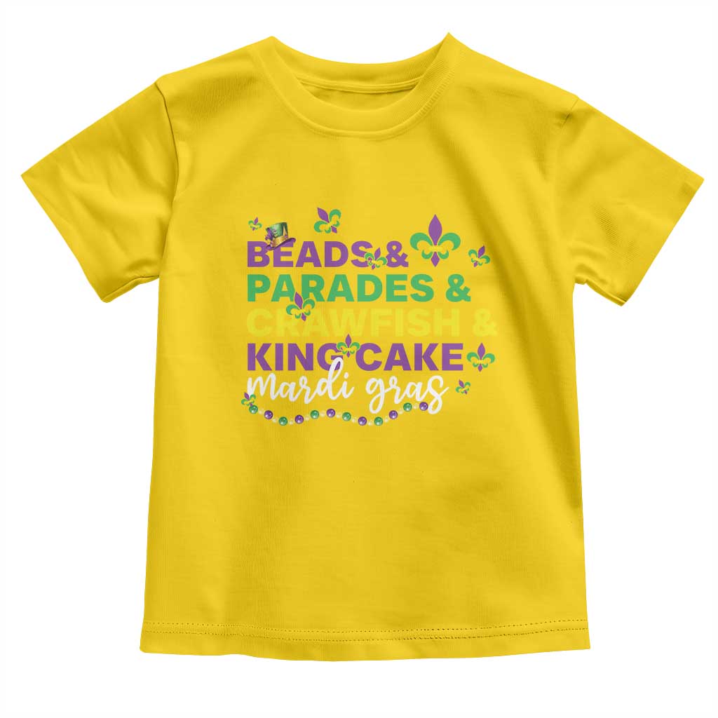 Beads Parades Crawfish King Cake Mardi Gras Toddler T Shirt TS10 Daisy Print Your Wear