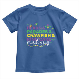 Beads Parades Crawfish King Cake Mardi Gras Toddler T Shirt TS10 Royal Blue Print Your Wear