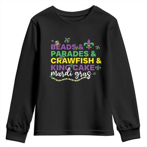 Beads Parades Crawfish King Cake Mardi Gras Youth Sweatshirt TS10 Black Print Your Wear