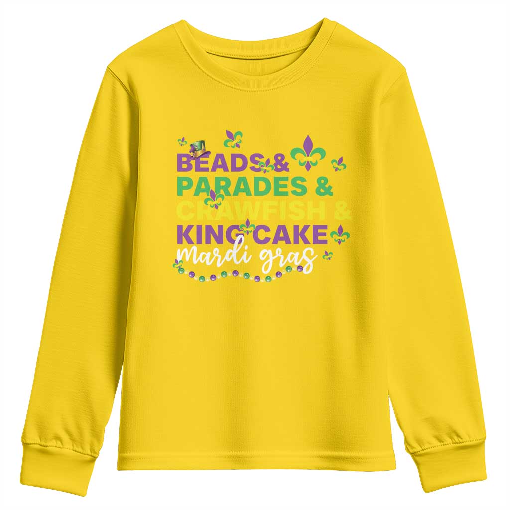 Beads Parades Crawfish King Cake Mardi Gras Youth Sweatshirt TS10 Daisy Print Your Wear