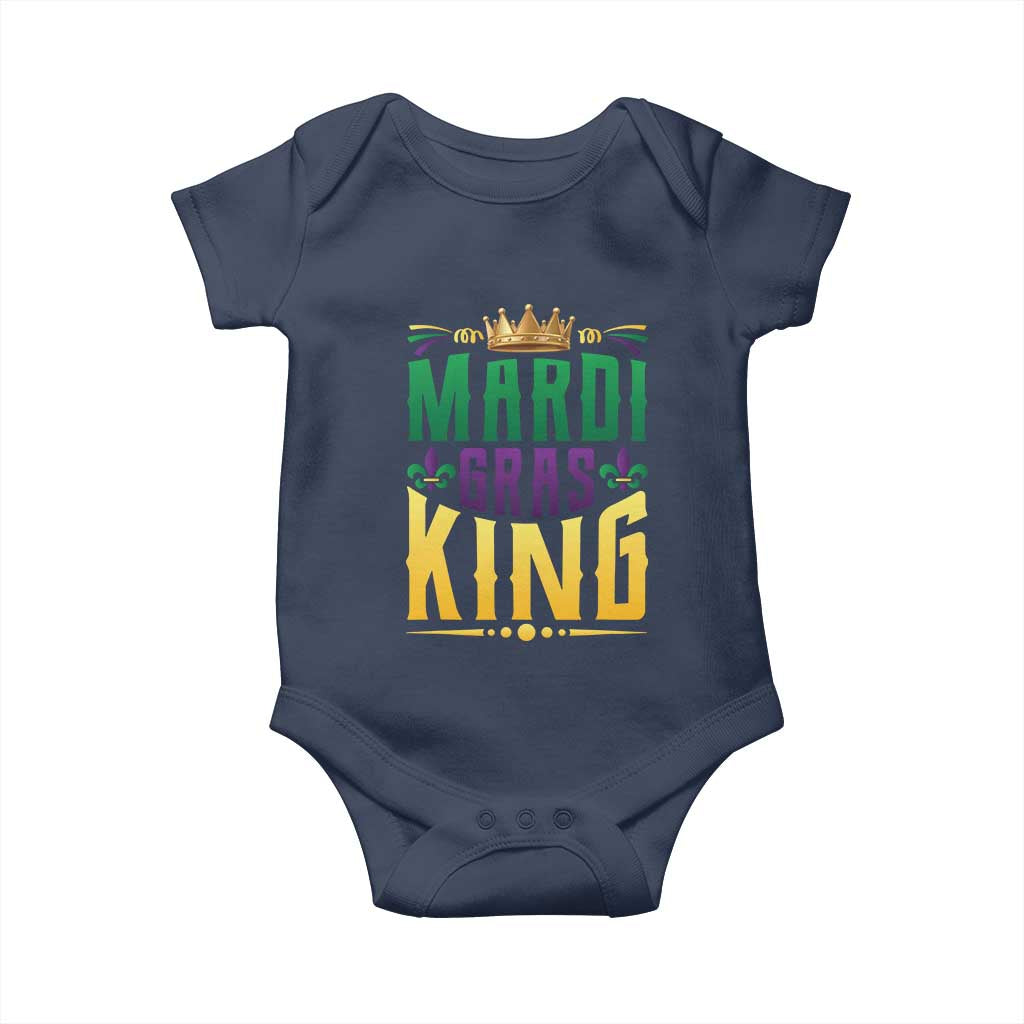 Mardi Gras King Baby Onesie Funny Men Carnival Costume Gift TS10 Navy Print Your Wear