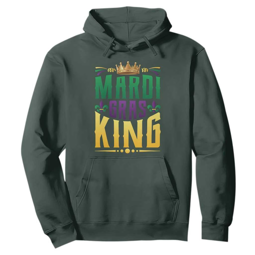 Mardi Gras King Hoodie Funny Men Carnival Costume Gift TS10 Dark Forest Green Print Your Wear
