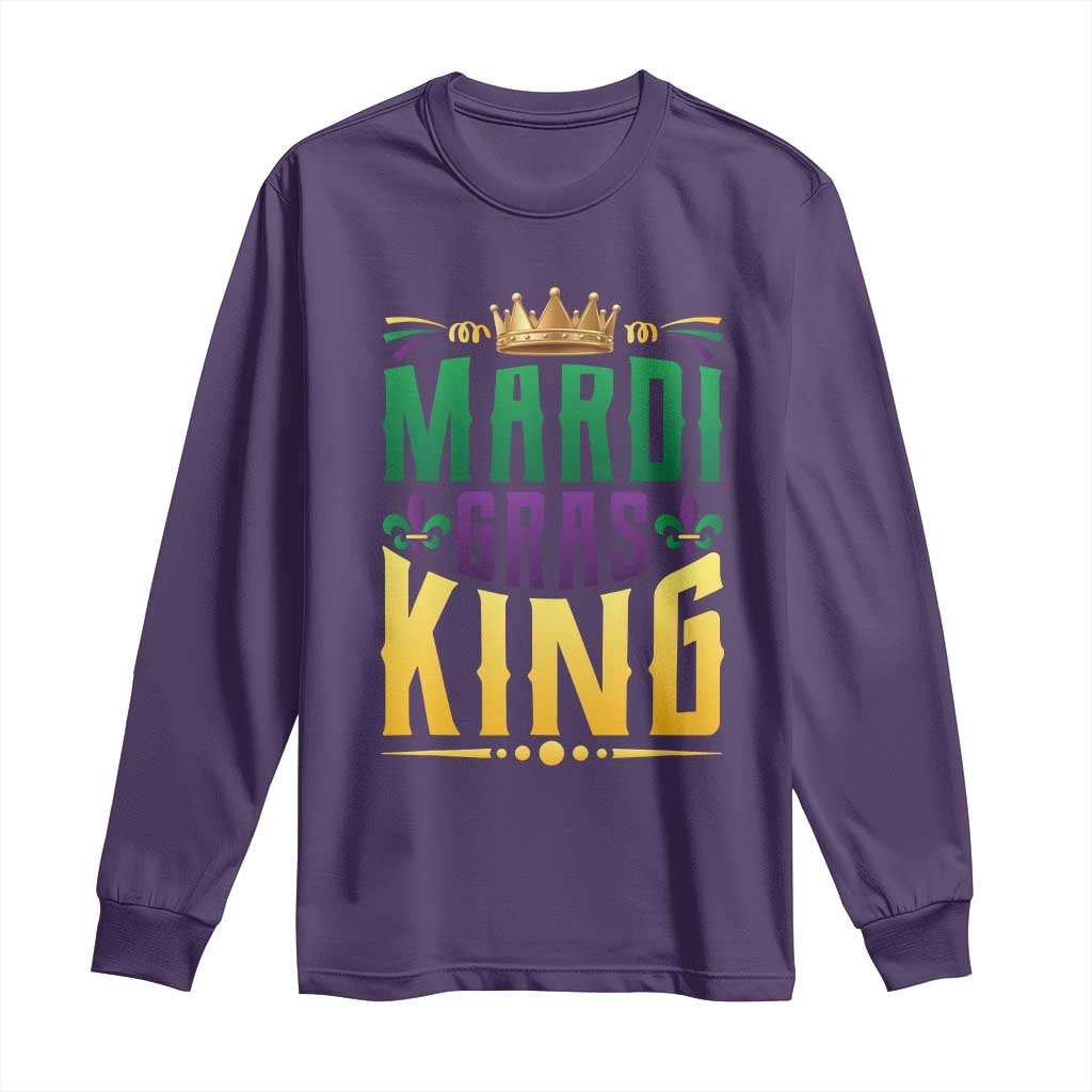 Mardi Gras King Long Sleeve Shirt Funny Men Carnival Costume Gift TS10 Purple Print Your Wear