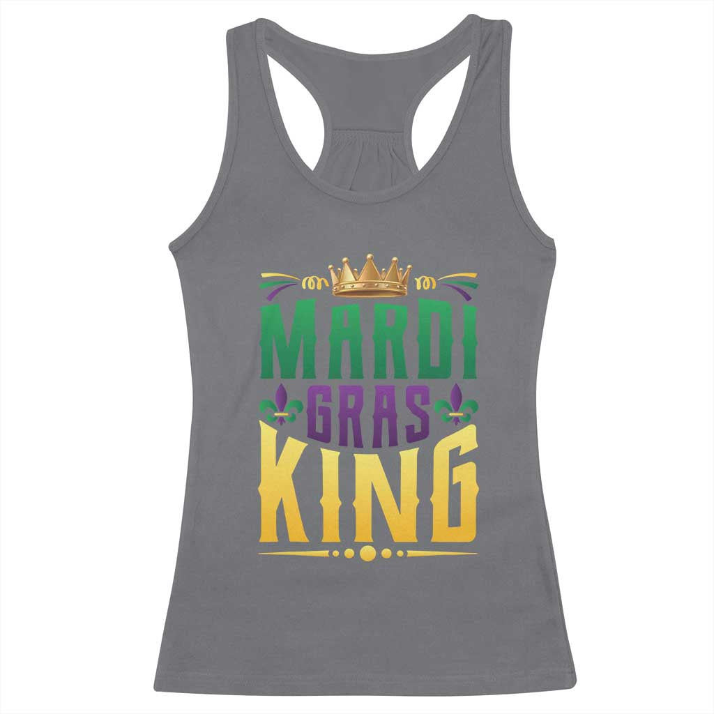 Mardi Gras King Racerback Tank Top Funny Men Carnival Costume Gift TS10 Charcoal Print Your Wear