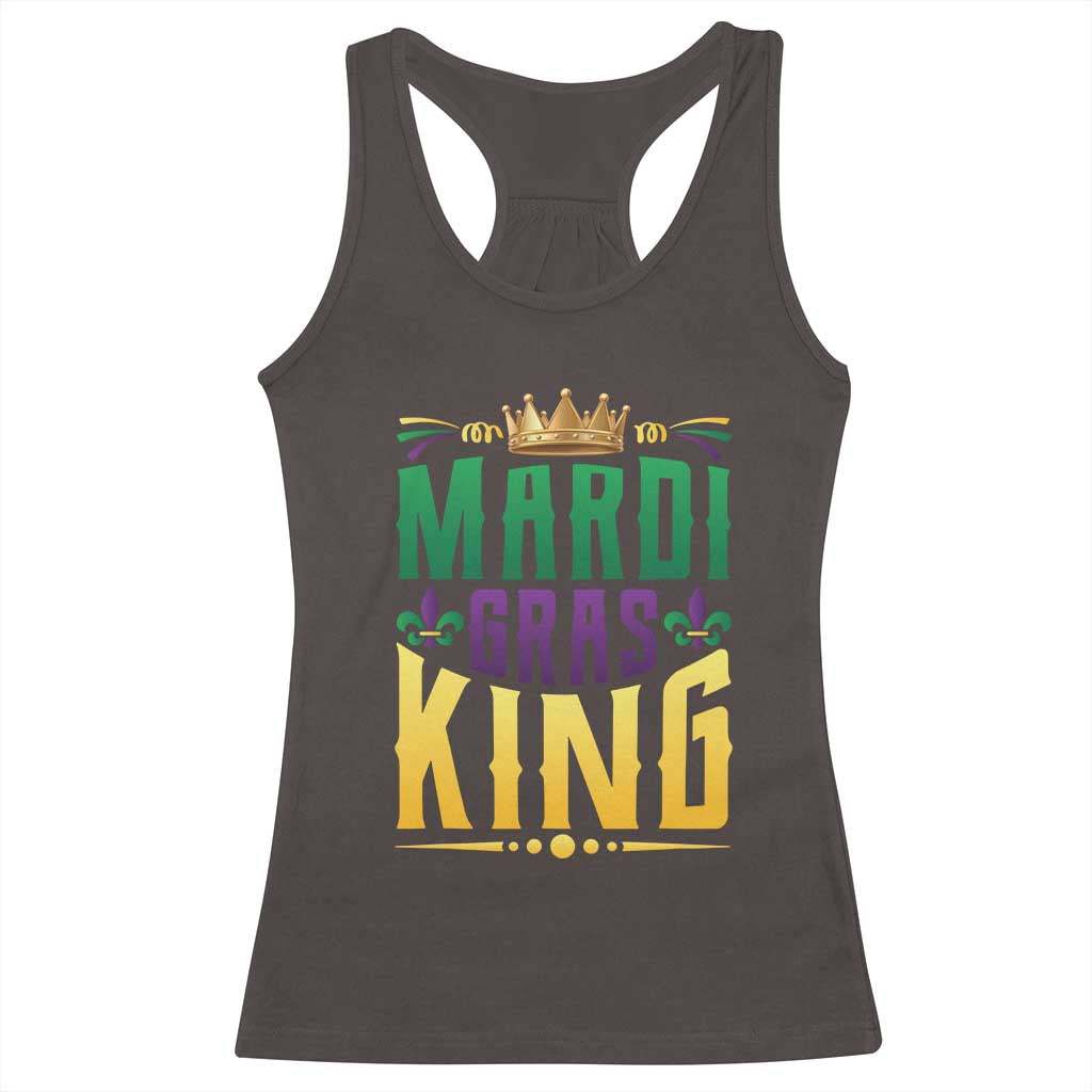 Mardi Gras King Racerback Tank Top Funny Men Carnival Costume Gift TS10 Dark Chocolate Print Your Wear