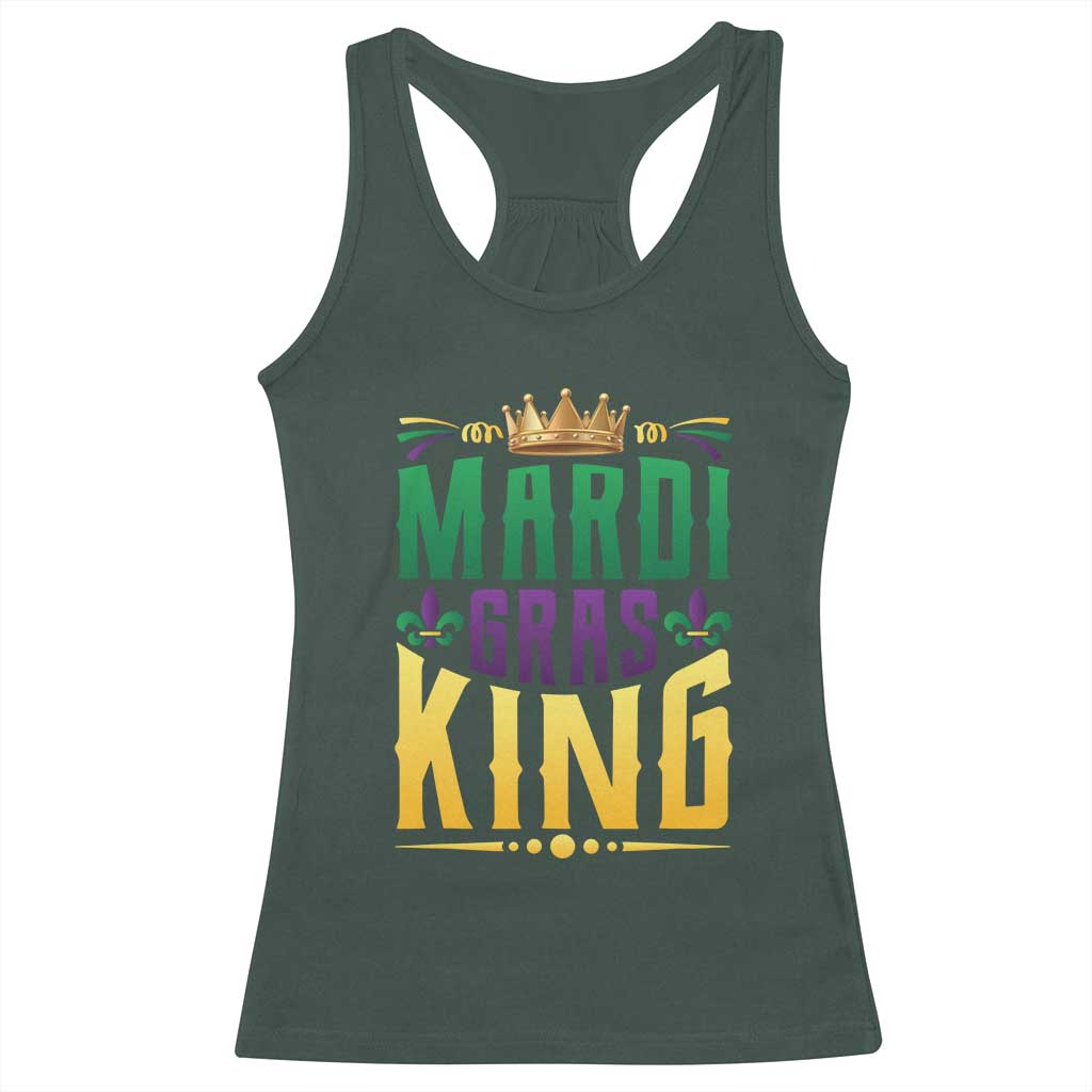 Mardi Gras King Racerback Tank Top Funny Men Carnival Costume Gift TS10 Dark Forest Green Print Your Wear