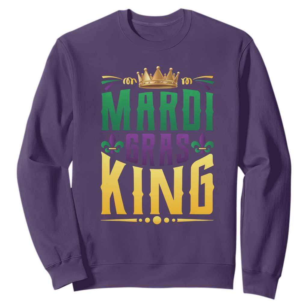 Mardi Gras King Sweatshirt Funny Men Carnival Costume Gift TS10 Purple Print Your Wear