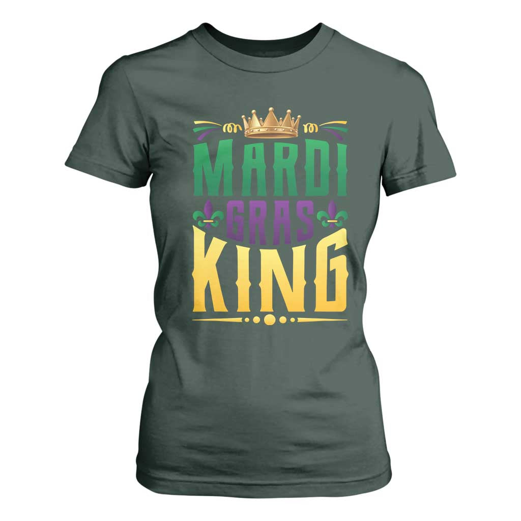 Mardi Gras King T Shirt For Women Funny Men Carnival Costume Gift TS10 Dark Forest Green Print Your Wear
