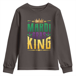 Mardi Gras King Youth Sweatshirt Funny Men Carnival Costume Gift TS10 Dark Chocolate Print Your Wear