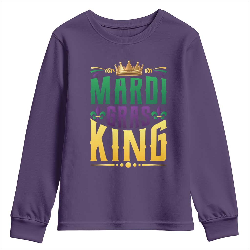 Mardi Gras King Youth Sweatshirt Funny Men Carnival Costume Gift TS10 Purple Print Your Wear