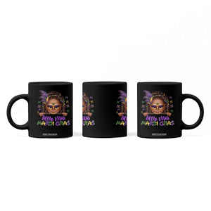 Little Miss Mardi Gras Coffee Mug Afro Messy Bun Girls Kids Mask Cute New Orleans TS10 Print Your Wear