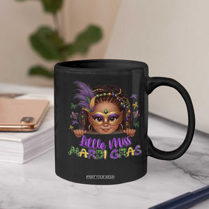 Little Miss Mardi Gras Coffee Mug Afro Messy Bun Girls Kids Mask Cute New Orleans TS10 Print Your Wear