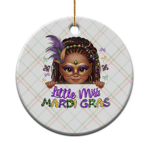 Little Miss Mardi Gras Ceramic Ornament Afro Messy Bun Girls Kids Mask Cute New Orleans TS10 1pc Christmas Plaid Print Your Wear