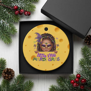 Little Miss Mardi Gras Ceramic Ornament Afro Messy Bun Girls Kids Mask Cute New Orleans TS10 1pc Yellow Cheese Print Your Wear