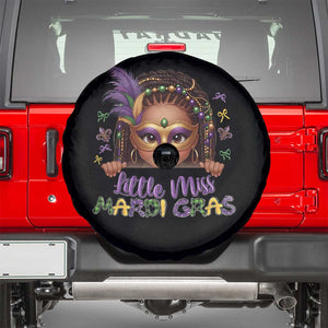 Little Miss Mardi Gras Spare Tire Cover Afro Messy Bun Girls Kids Mask Cute New Orleans TS10 Black Print Your Wear