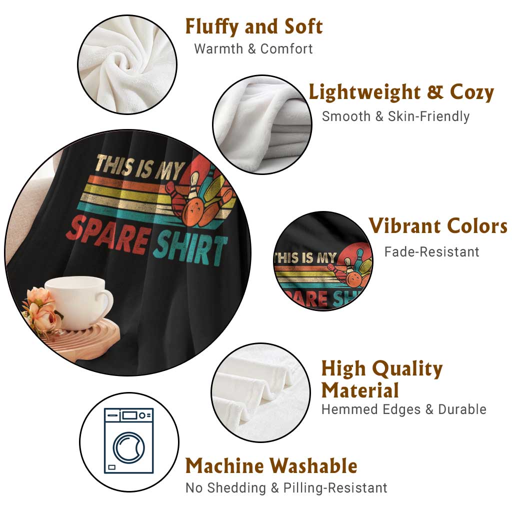 This Is My Spare Bowling Throw Blanket Bowler Funny Team TS10 Print Your Wear