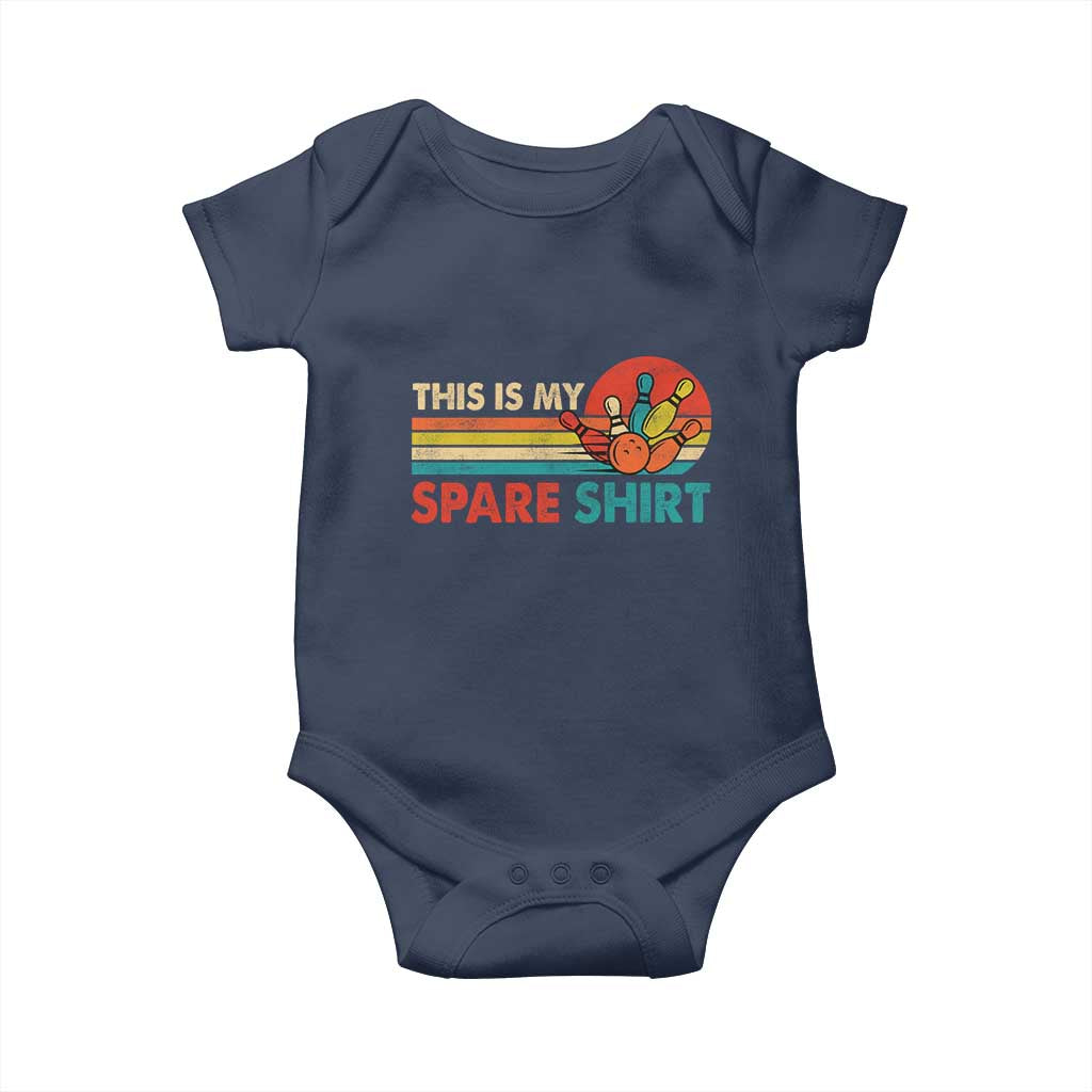 This Is My Spare Bowling Baby Onesie Bowler Funny Team TS10 Navy Print Your Wear