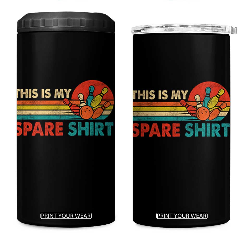 This Is My Spare Bowling 4 in 1 Can Cooler Tumbler Bowler Funny Team TS10 One Size: 16 oz Black Print Your Wear