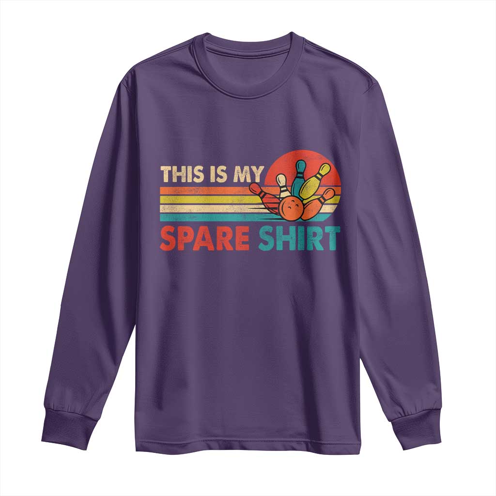 This Is My Spare Bowling Long Sleeve Shirt Bowler Funny Team TS10 Purple Print Your Wear