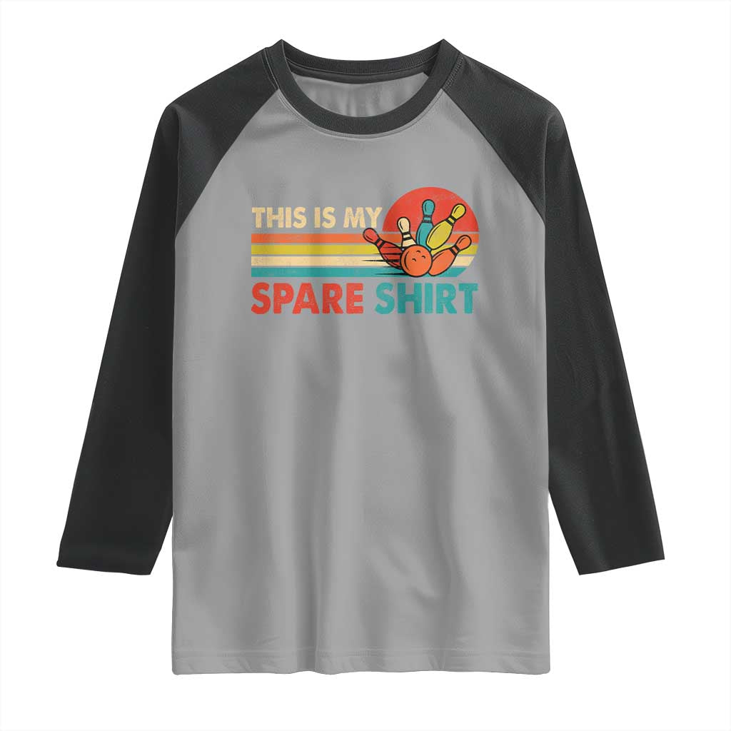 This Is My Spare Bowling Raglan Shirt Bowler Funny Team TS10 Sport Gray Black Print Your Wear