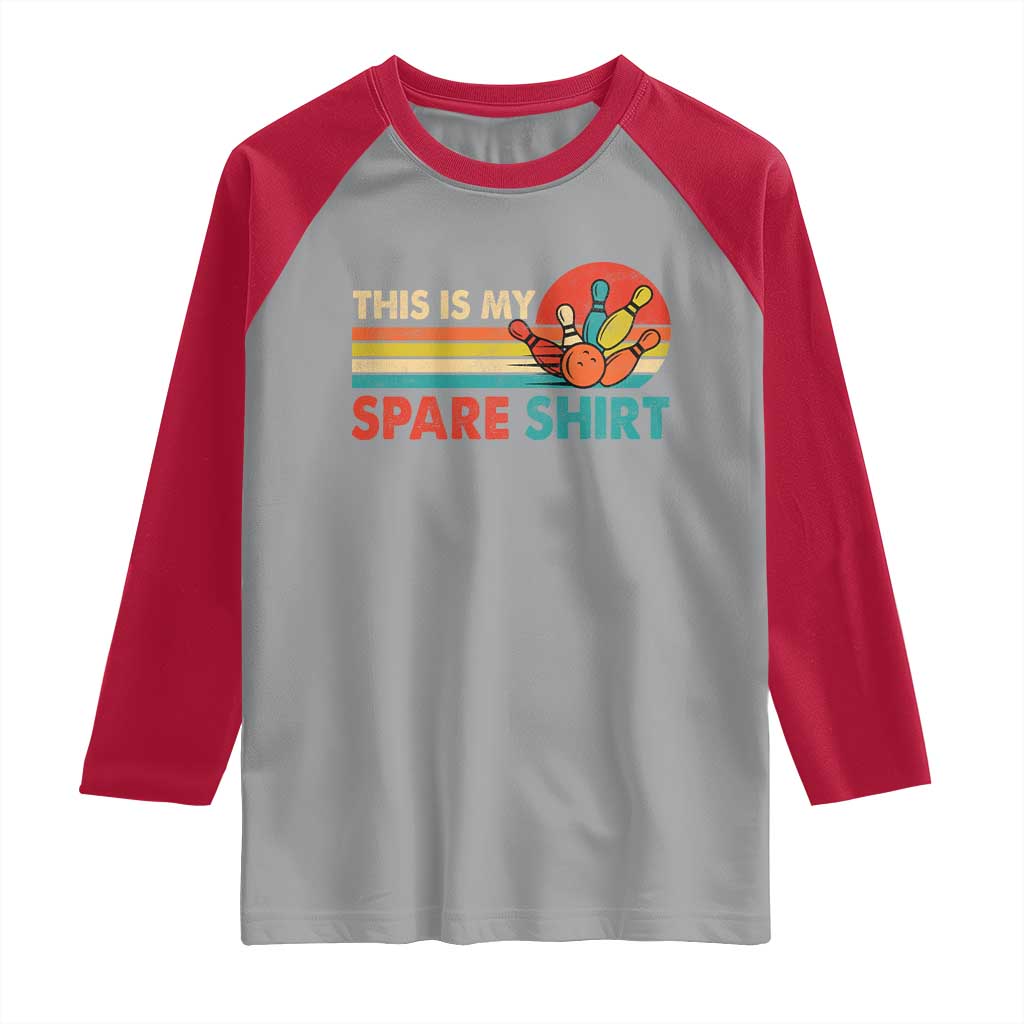 This Is My Spare Bowling Raglan Shirt Bowler Funny Team TS10 Sport Gray Red Print Your Wear