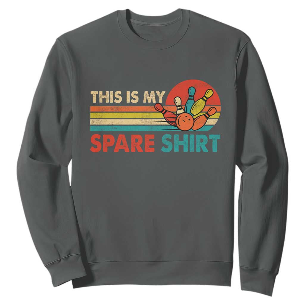 This Is My Spare Bowling Sweatshirt Bowler Funny Team TS10 Dark Heather Print Your Wear