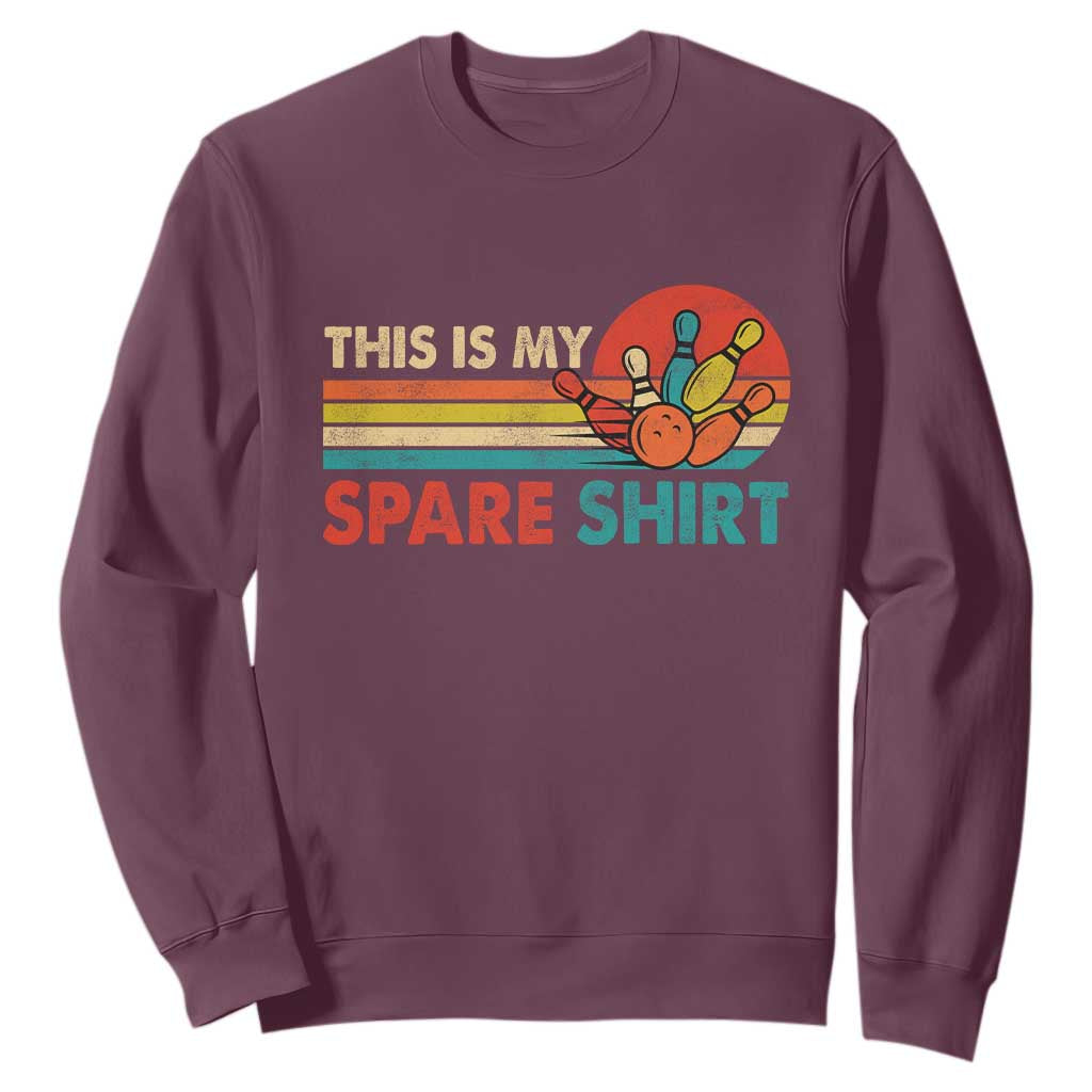 This Is My Spare Bowling Sweatshirt Bowler Funny Team TS10 Maroon Print Your Wear