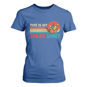 This Is My Spare Bowling T Shirt For Women Bowler Funny Team TS10 Royal Blue Print Your Wear