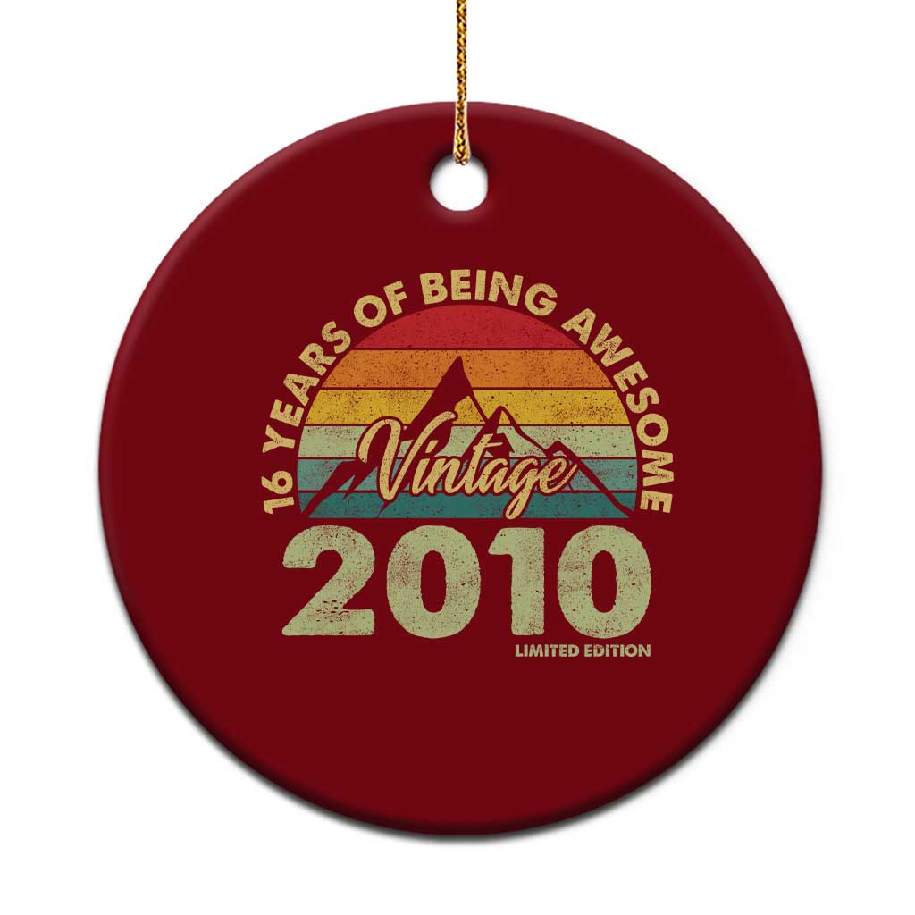 16th Birthday Ceramic Ornament Vintage 2010 Limited Edition 16 Year Old Gift TS10 1pc Red Print Your Wear