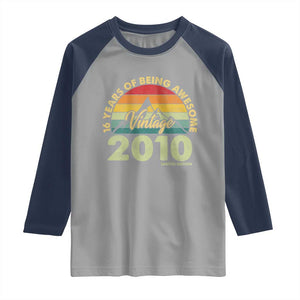 16th Birthday Raglan Shirt Vintage 2010 Limited Edition 16 Year Old Gift TS10 Sport Gray Navy Print Your Wear