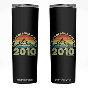 16th Birthday Skinny Tumbler Vintage 2010 Limited Edition 16 Year Old Gift TS10 Black Print Your Wear