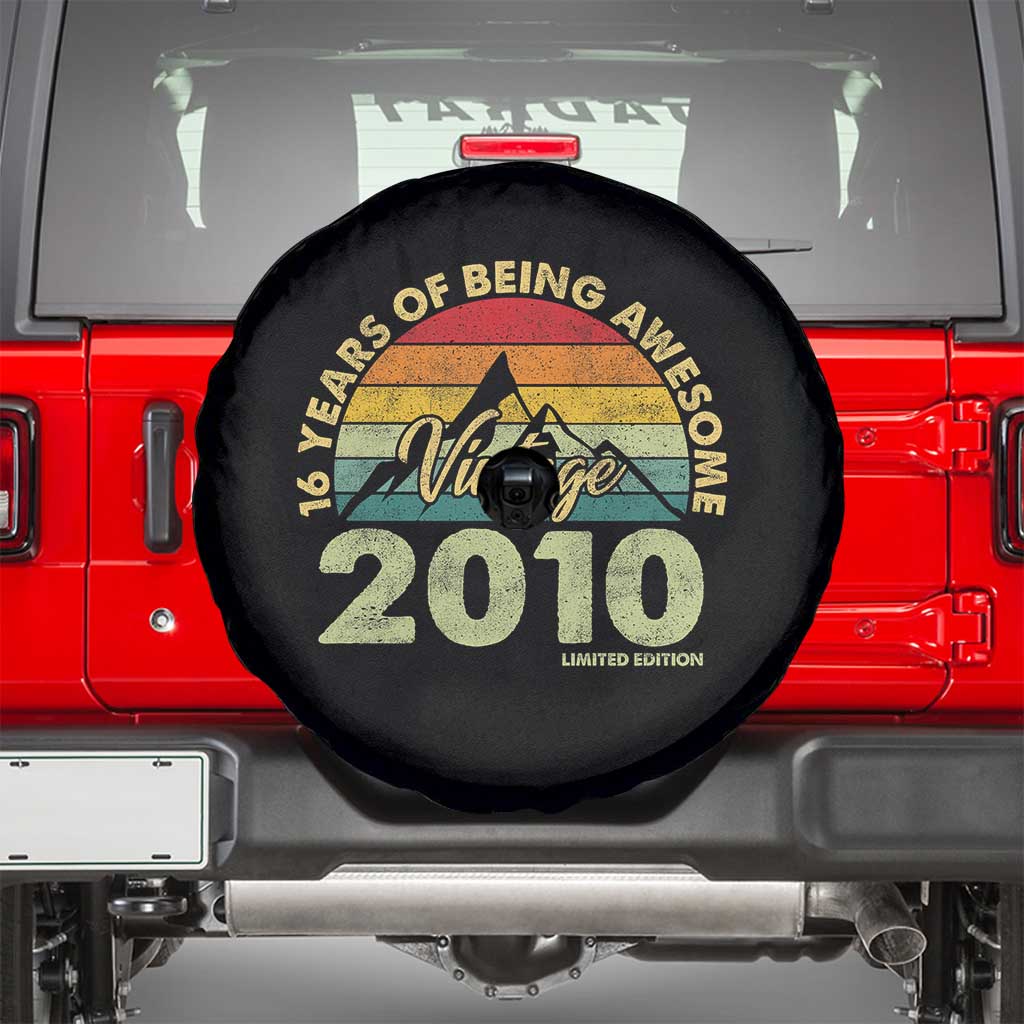 16th Birthday Spare Tire Cover Vintage 2010 Limited Edition 16 Year Old Gift TS10 Black Print Your Wear