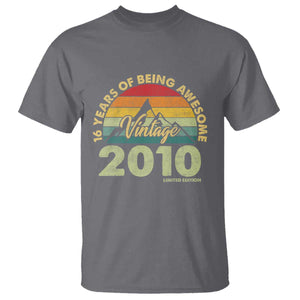 16th Birthday T Shirt - Vintage 2010 Limited Edition - 16 Year Old Gift Tee TS10 Charcoal Print Your Wear