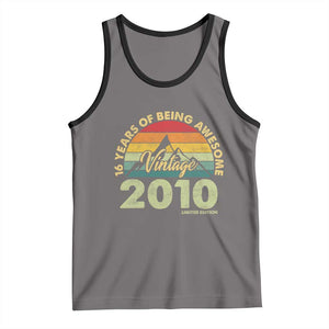 16th Birthday Tank Top Vintage 2010 Limited Edition 16 Year Old Gift TS10 Deep Heather Black Print Your Wear