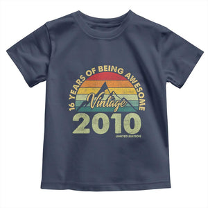 16th Birthday Toddler T Shirt Vintage 2010 Limited Edition 16 Year Old Gift TS10 Navy Print Your Wear